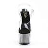 Pleaser - ADORE708SRS Sandale à bride à la cheville, Pole dance chaussures - Chaussures de pole dance - Couleur argent/Transparent Product image